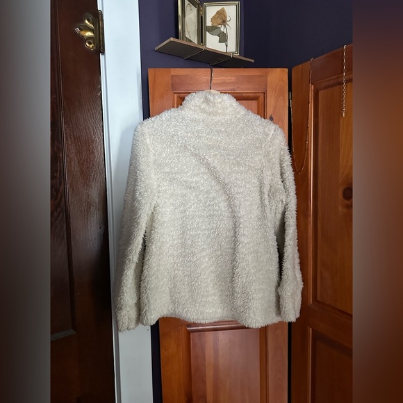 Cream Sherpa Style Original Weatherproof Vintage quarter zip Pullover Sweater - Picture 4 of 4